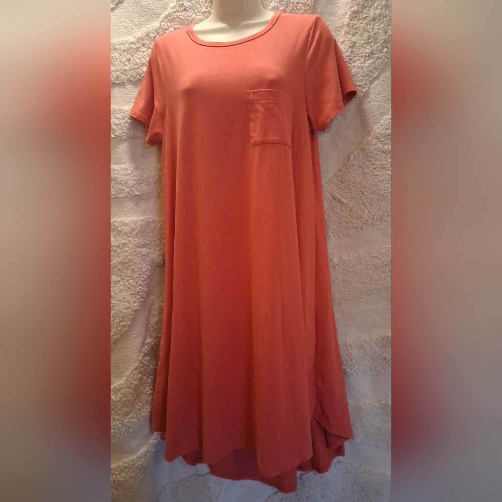 LuLaRoe Vibrant Orange T-Shirt Dress
